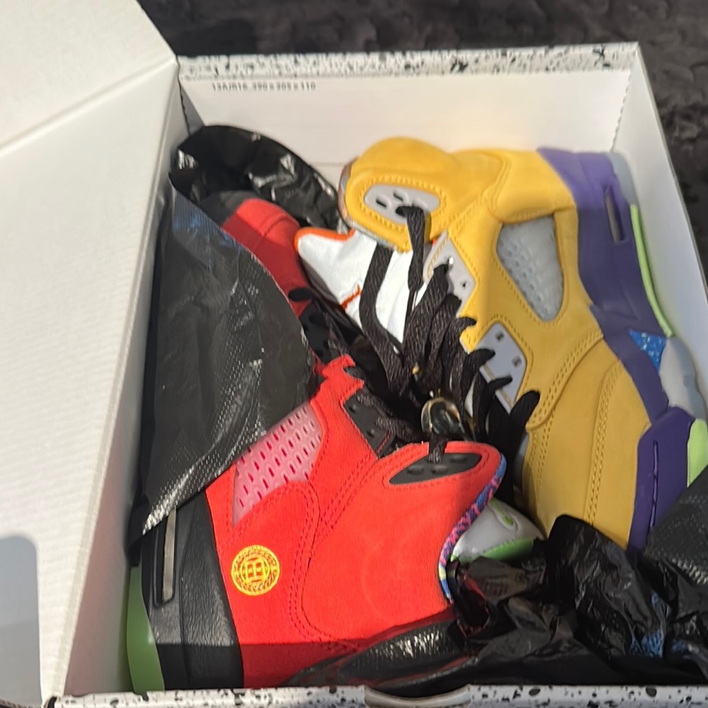 Colorful Sneakers with Red and Yellow Accents